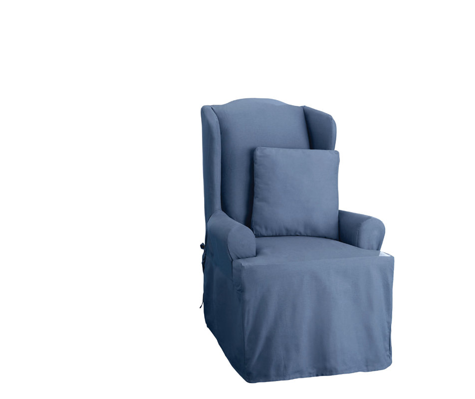 Sure Fit Cotton Duck TCushion Wingback Slipcover & Reviews Wayfair